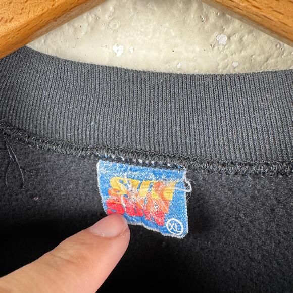 Vintage Halloween Sweatshirt Size XL Black Crewneck Too Old For Treats Funny 90s - Picture 3 of 6